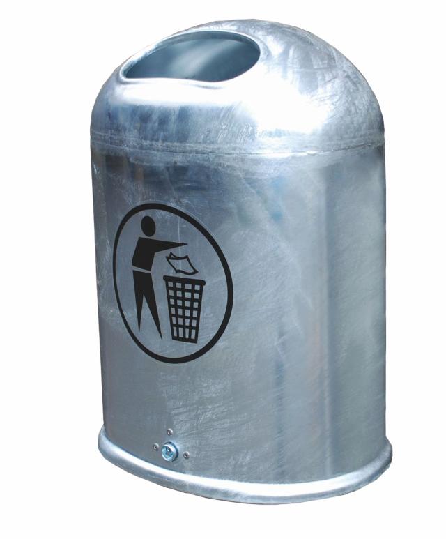 Affaldsbeholder udendørs Model 5033 45 liter Galvaniseret