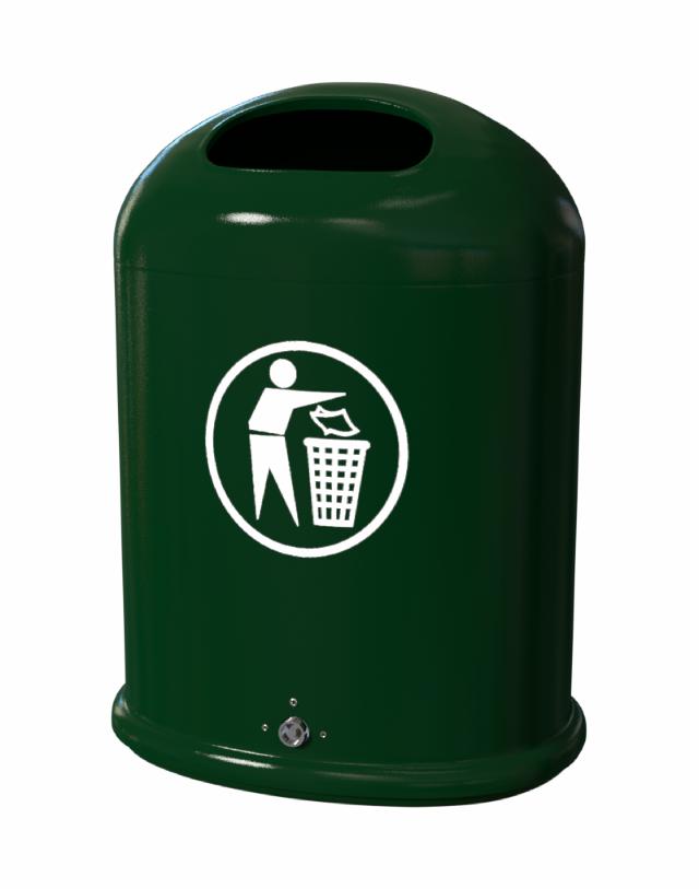 Affaldsbeholder udendørs Model 5033 45 liter Grøn